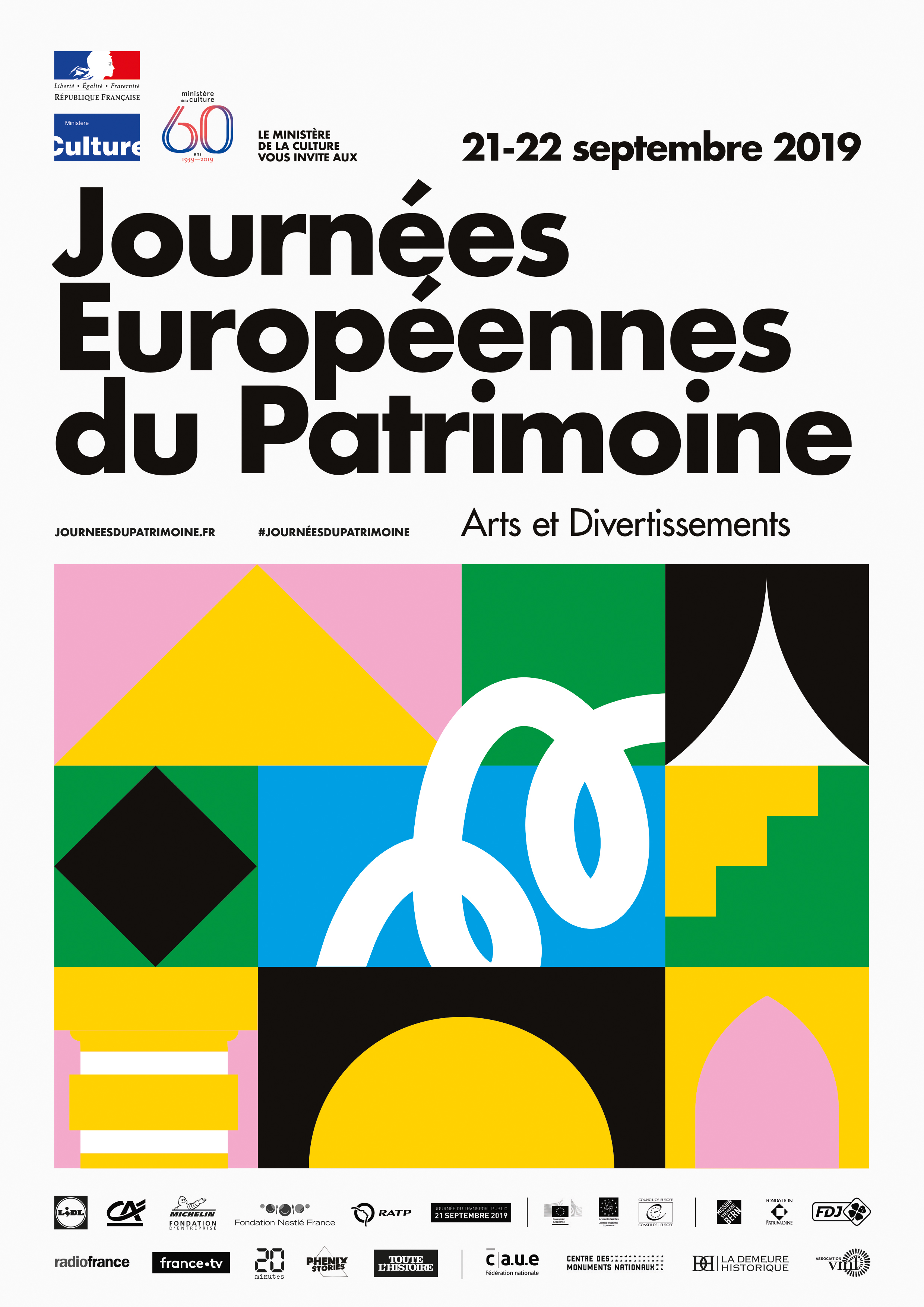 Affiche gnrique Journes europennes du patrimoine 2019 A4 Playground Ministre de la Culture