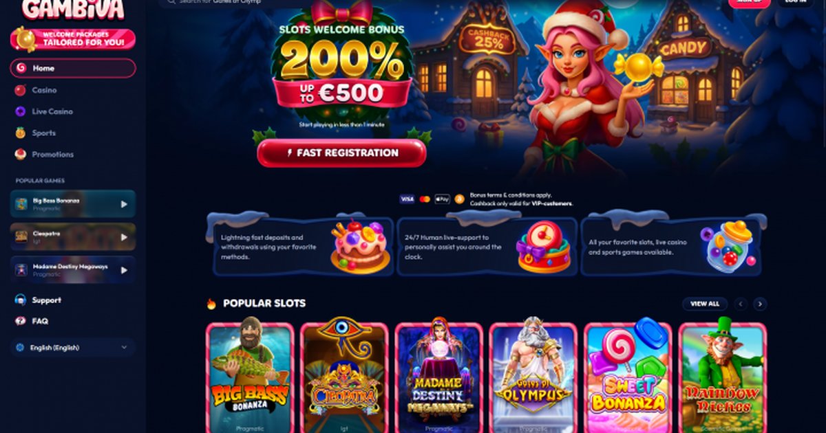 Aperçu de l'interface Gambiva Casino